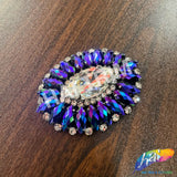 Fancy Jeweled Oval Rhinestone Applique, YH-523