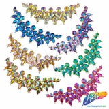 Fancy Floral Motif Rhinestone Collar Applique, YH-524