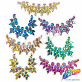 Fancy Floral Motif Rhinestone Collar Applique, YH-524