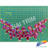 Fancy Floral Motif Rhinestone Collar Applique, YH-524