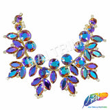 Fancy Floral Motif Rhinestone Collar Applique, YH-524