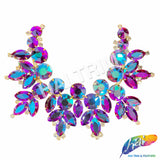 Fancy Floral Motif Rhinestone Collar Applique, YH-524