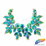 Fancy Floral Motif Rhinestone Collar Applique, YH-524