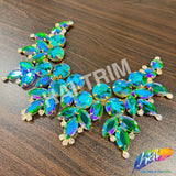 Fancy Floral Motif Rhinestone Collar Applique, YH-524