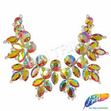 Fancy Floral Motif Rhinestone Collar Applique, YH-524