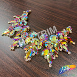 Fancy Floral Motif Rhinestone Collar Applique, YH-524