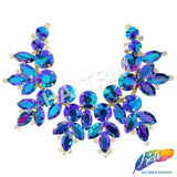 Fancy Floral Motif Rhinestone Collar Applique, YH-524
