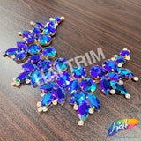 Fancy Floral Motif Rhinestone Collar Applique, YH-524