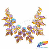 Fancy Floral Motif Rhinestone Collar Applique, YH-524