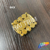 Fancy Rounded Rectangle Rhinestone Medallion Applique, YH-525