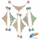 Fancy Color AB Rhinestone Neckpiece Applique, YH-526