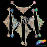 Fancy Color AB Rhinestone Neckpiece Applique, YH-526