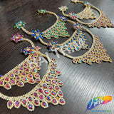 Fancy Color AB Rhinestone Neckpiece Applique, YH-526