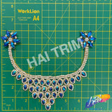 Fancy Color AB Rhinestone Neckpiece Applique, YH-526