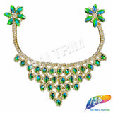 Fancy Color AB Rhinestone Neckpiece Applique, YH-526