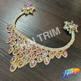 Fancy Color AB Rhinestone Neckpiece Applique, YH-526