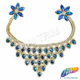 Fancy Color AB Rhinestone Neckpiece Applique, YH-526