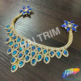 Fancy Color AB Rhinestone Neckpiece Applique, YH-526