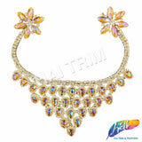 Fancy Color AB Rhinestone Neckpiece Applique, YH-526