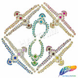 Fancy Color AB Rhinestone Neckpiece Applique, YH-527