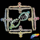 Fancy Color AB Rhinestone Neckpiece Applique, YH-527