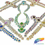 Fancy Color AB Rhinestone Neckpiece Applique, YH-527