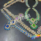 Fancy Color AB Rhinestone Neckpiece Applique, YH-527