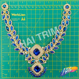 Fancy Color AB Rhinestone Neckpiece Applique, YH-527