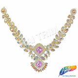 Fancy Color AB Rhinestone Neckpiece Applique, YH-527