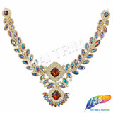 Fancy Color AB Rhinestone Neckpiece Applique, YH-527