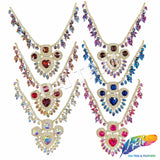 Fancy Color AB Rhinestone Neckpiece Applique, YH-529