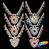 Fancy Color AB Rhinestone Neckpiece Applique, YH-529
