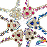 Fancy Color AB Rhinestone Neckpiece Applique, YH-529