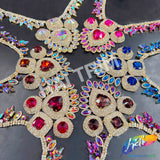 Fancy Color AB Rhinestone Neckpiece Applique, YH-529
