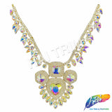 Fancy Color AB Rhinestone Neckpiece Applique, YH-529