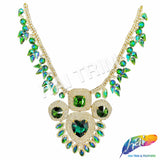 Fancy Color AB Rhinestone Neckpiece Applique, YH-529