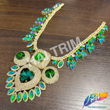 Fancy Color AB Rhinestone Neckpiece Applique, YH-529
