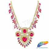 Fancy Color AB Rhinestone Neckpiece Applique, YH-529