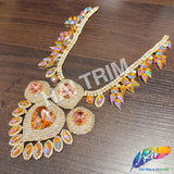 Fancy Color AB Rhinestone Neckpiece Applique, YH-529