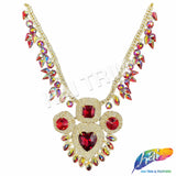 Fancy Color AB Rhinestone Neckpiece Applique, YH-529