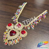 Fancy Color AB Rhinestone Neckpiece Applique, YH-529