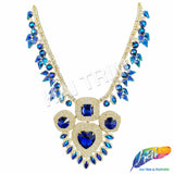 Fancy Color AB Rhinestone Neckpiece Applique, YH-529