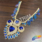 Fancy Color AB Rhinestone Neckpiece Applique, YH-529