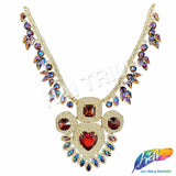 Fancy Color AB Rhinestone Neckpiece Applique, YH-529