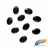 10x14mm Black Oval Sew-on Rhinestone w/ Metal Setting