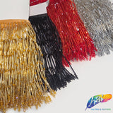 6" Bugle Beaded Fringe with Glass Bicone Beads, FR-028