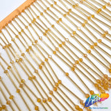 6" Bugle Beaded Fringe with Glass Bicone Beads, FR-028