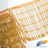 6" Bugle Beaded Fringe with Glass Bicone Beads, FR-028