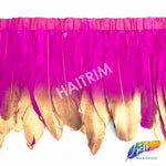 6-8" Goose Fringe with Metallic Tips (1 Yard)