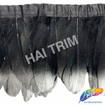6-8" Goose Fringe with Metallic Tips (1 Yard)